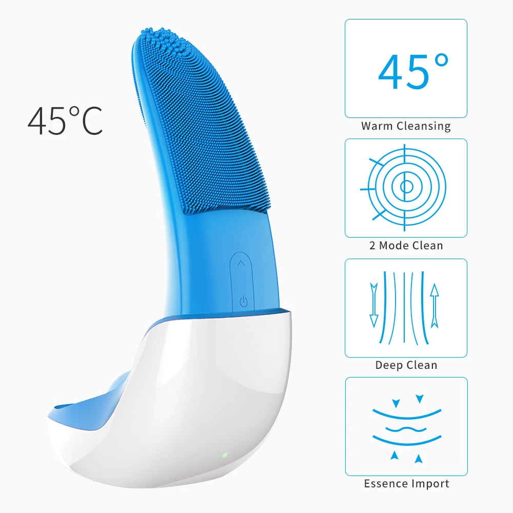 

New Arrival Mini Silicone Electric Facial Clean Tools Deep Pore Cleansing Skin Massage Device Face Brush Cleansing Skin Care
