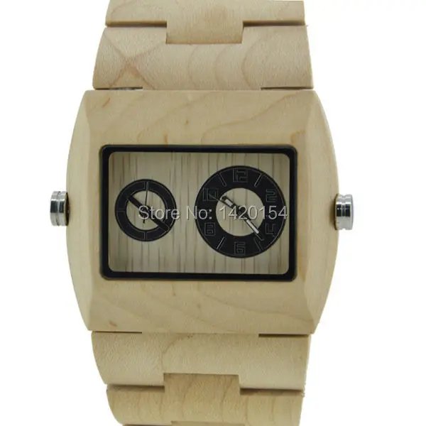

Luxury Bewell Wristwatch Double Movement Quartz Maple Wood Watches Men