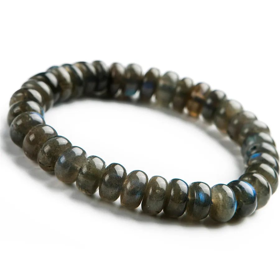 

100% 10mm Natural Labradorite Gemstone Rainbow Lights Abacus Crystal Bead Fine Jewelry Stretch Bracelets Drop Shipping AAA