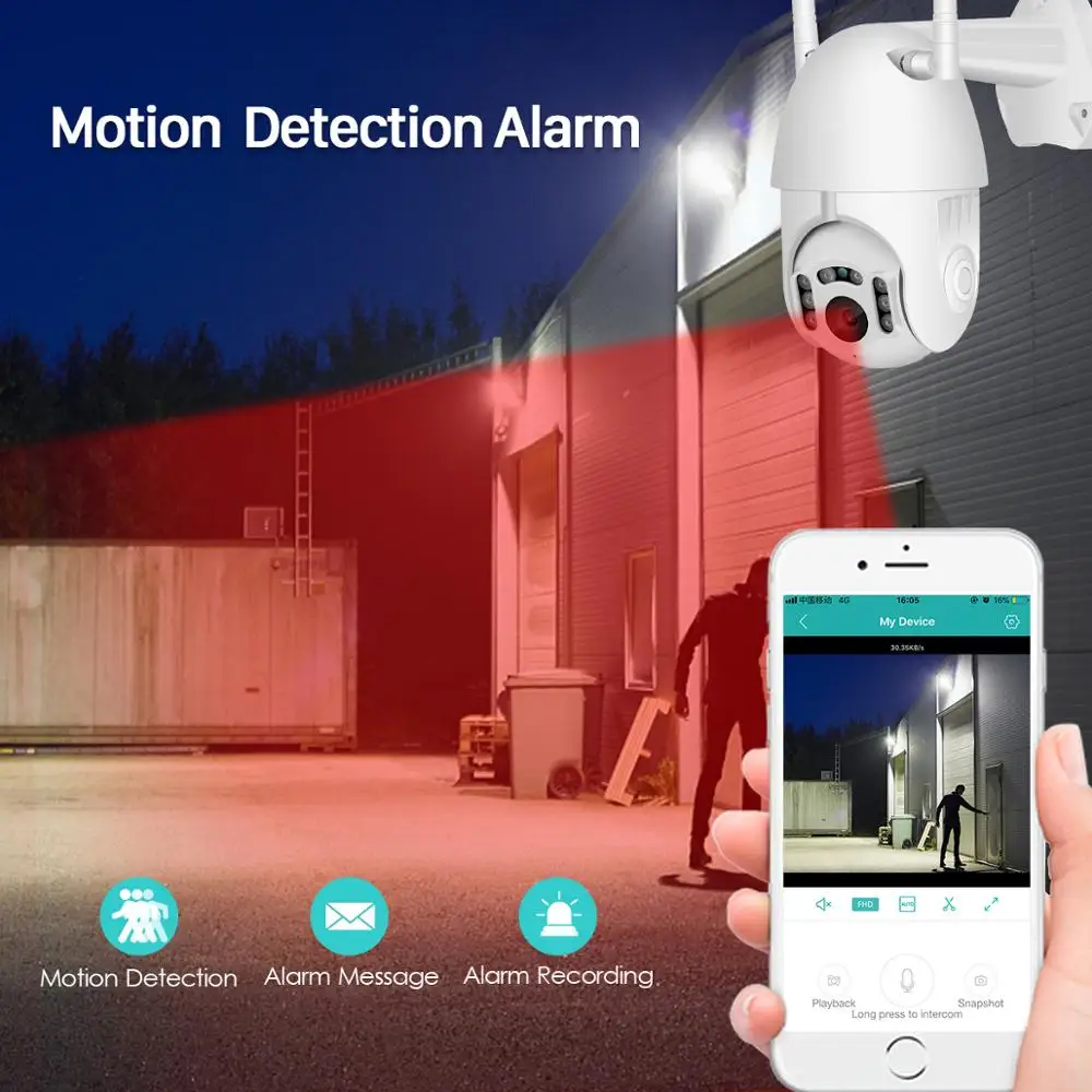 BESDER двойная антенна PTZ 1080P WIFI IP камера наружная беспроводная CCTV безопасности ONVIF IR