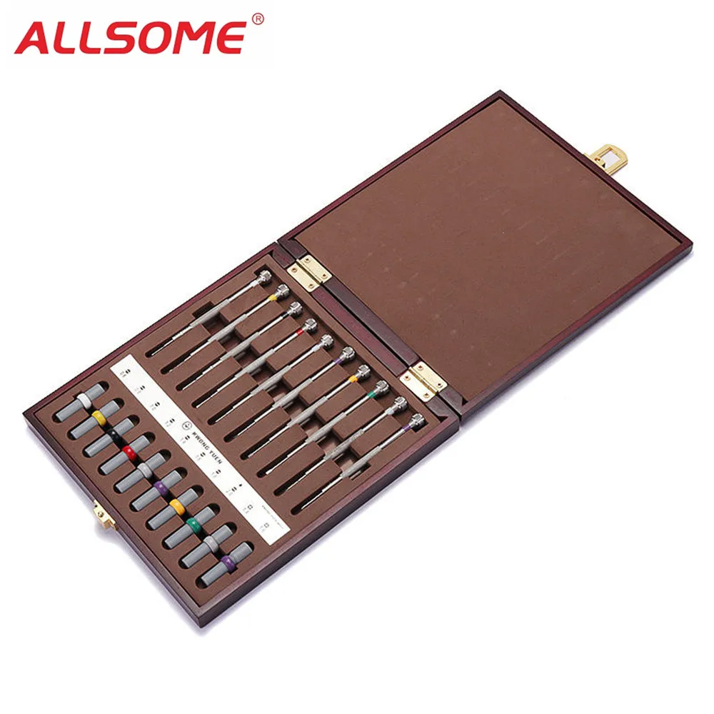 

ALLSOME 10pcs Assorted Screwdriver Set Watch Repair Screwdriver Tools With Weight Barrel for Watchmaker HT1872