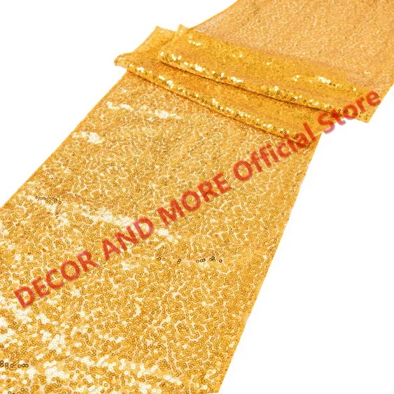 

10PCS/LOT Wholesale Sparkly Sequin Table Runner Wedding Party Hotel Event Decoration Gold Silver Red Black Tablecloth 30x275CM