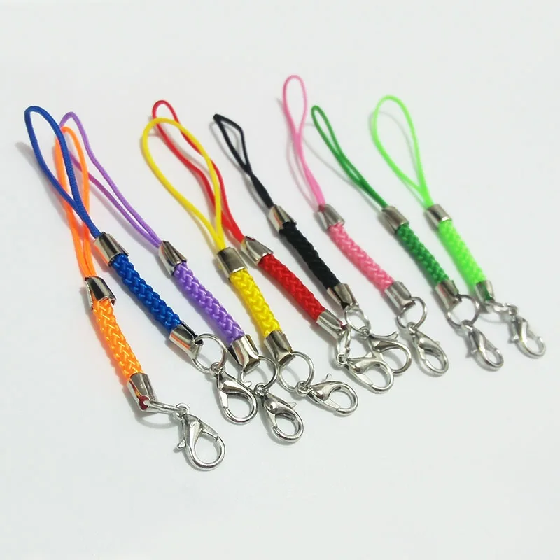 100pcs Cell mobile Lanyard Lariat Strap Cords Lobster Clasp split jump