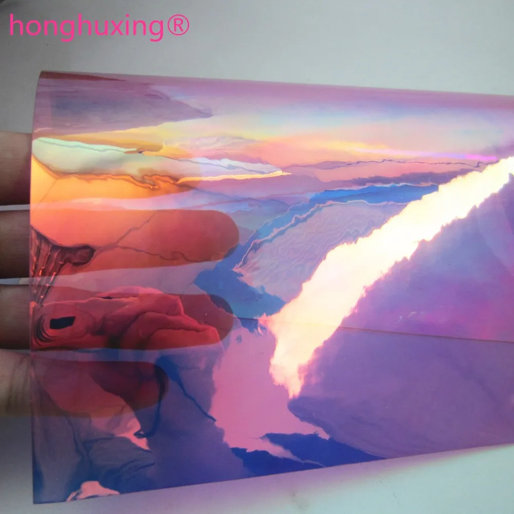 

A4 sheet 8"X 11.8" Pink Iridescent PVC transparent PVC clear PVC for bow DIY project 1piece F0003