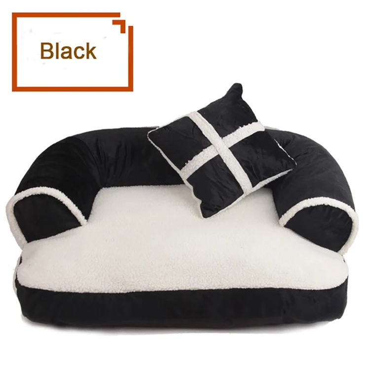 Petshy Роскошная кушетка для собак кровати с подушкой съемные, пригодные для стирки Мягкая флисовая кошка кровать теплая Чихуахуа маленькая собака кровать S/M/L