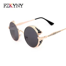 FZKYNY Steampunk Vintage Sunglass Fashion Round sunglasses women men brand design metal carving sun glasses gafas oculos de sol FZKYNY Steampunk Vintage Sunglass Fashion Round sunglasses women men brand design metal carving sun glasses gafas oculos de sol