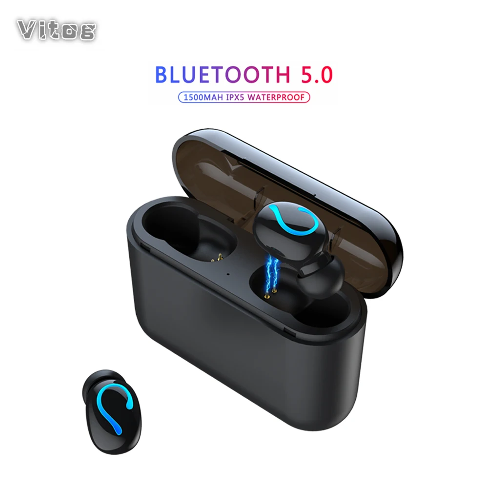 True Bluetooth 5 0 Earphone HBQ TWS Wireless Headphons Sport Handsfree Earbuds 3D Stereo Gaming Headset With Mic Charging Box