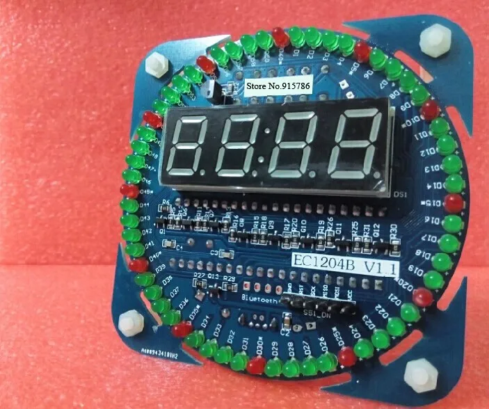 51 mcu вращающийся светодиодный набор электронных часов diy части ds1302 часы 18b20 электронный комплект