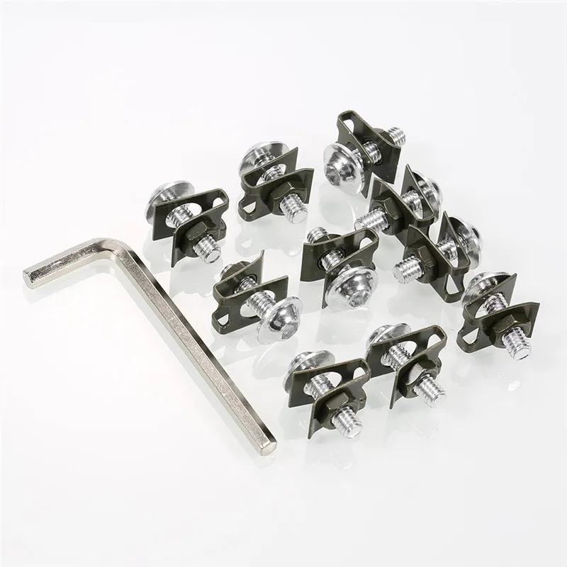 

10x Motorcycle M6 6mm Fairing Bolts Spire Speed Fastener Clips Screw Spring Nuts Auto Bike Motos Accessories Metal Clips Bolts