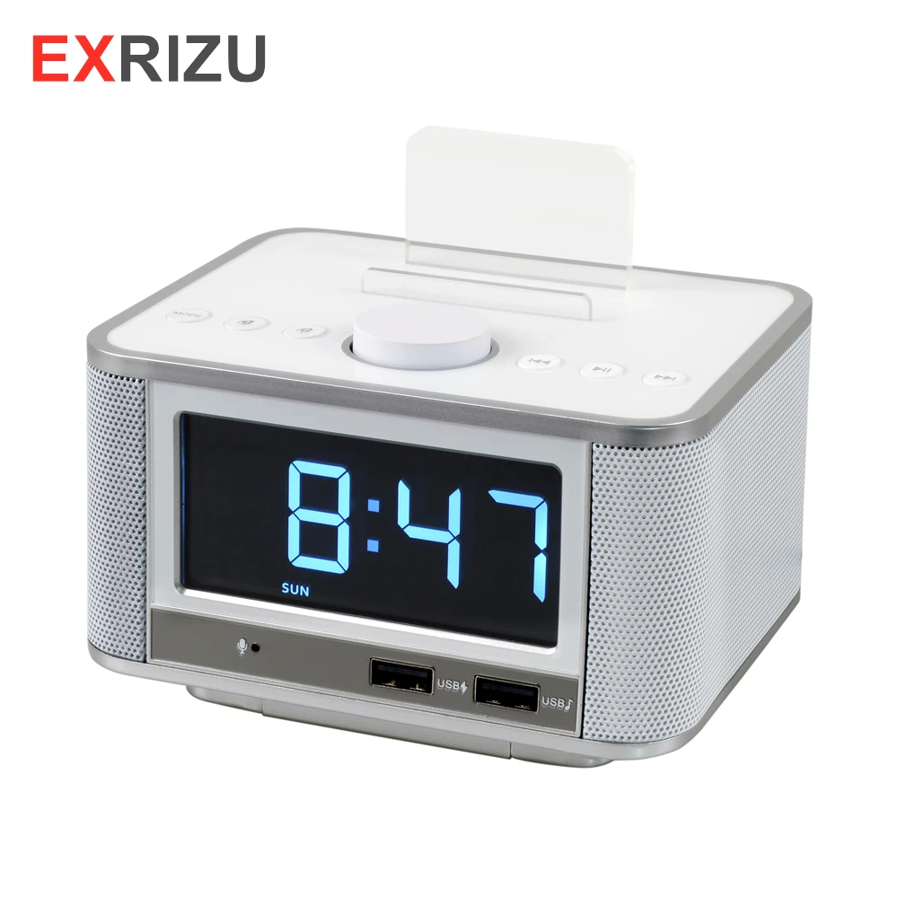 

EXRIZU 10W Bluetooth 4.2 Smart Clock Speaker Support FM Digital Radio Hands-free U Disk TF Card Music Play 3.5inch Screen Snooze