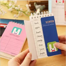 1PCS13*8CM Cute Rabbit Coil Book English Word Book Loose-Leaf Portable Book Memo Word Book Notebook Delivery Board Four Colors stcker book