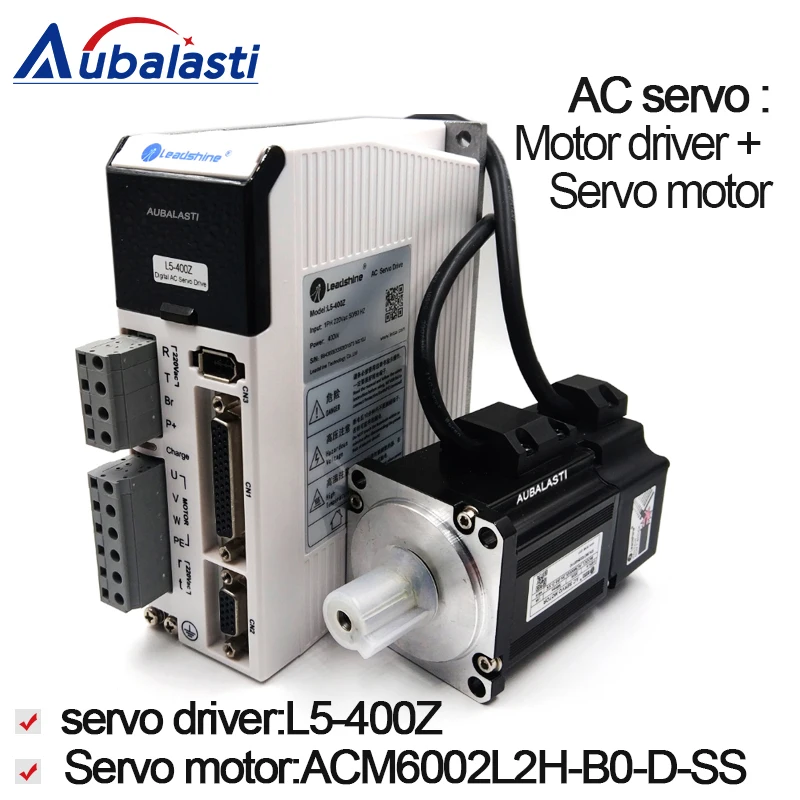Leadshine 200 Вт Серводвигатель ACM6002L2H-B0-D-SS V1.0+ сервопривод L5-400Z входное напряжение AC220V скорость 3000 об/мин