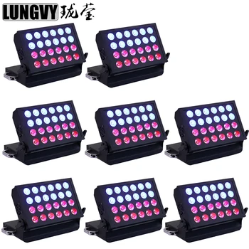 

Free Shipping 8pcs/lot Ultra Bright 24x10w RGBW 4in1 LED Wall Washer Light Indoor DMX Wash Stage Lighting For Dj