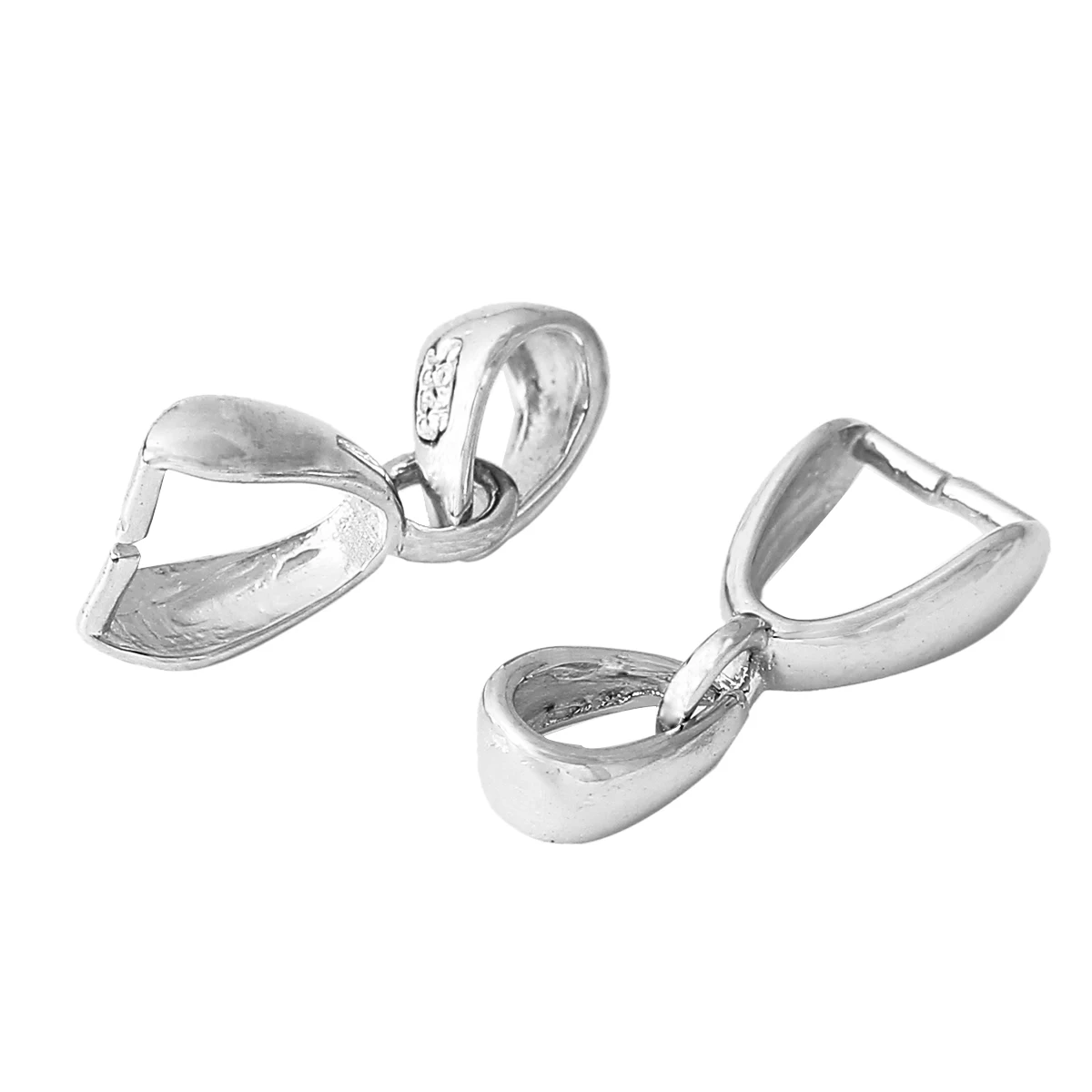 8SEASONS 925 sterling Silver Pendant Pinch Bails Clasps Silver 14mm(4/8