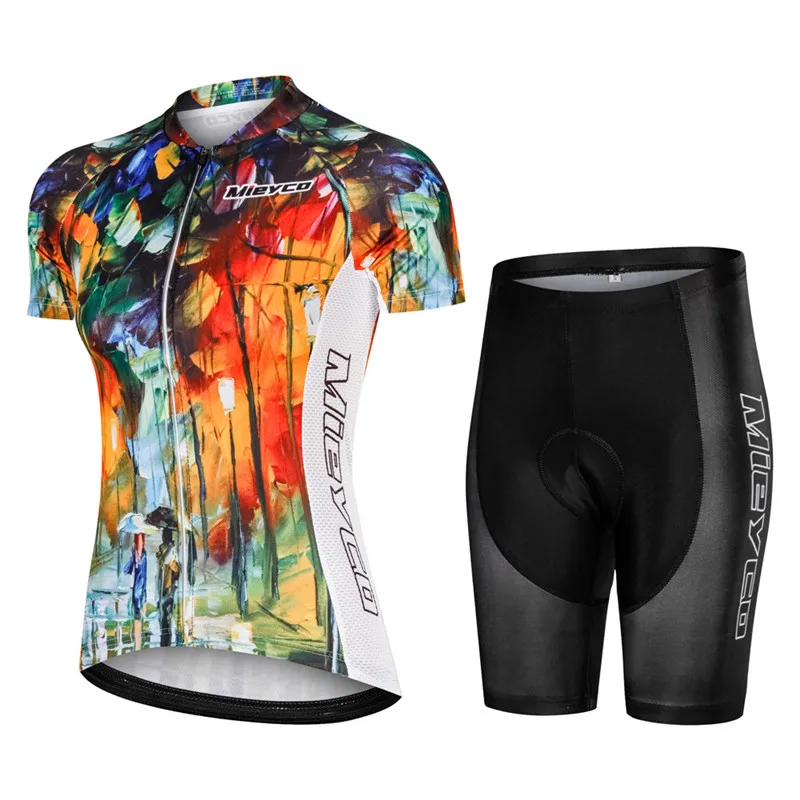 Женские комплекты Джерси для велоспорта, Ropa De Ciclismo, летняя одежда для шоссейного велосипеда, командный комплект одежды для велоспорта, полукомбинезон с масляной краской, короткие штаны, топы, одежда - Цвет: 2