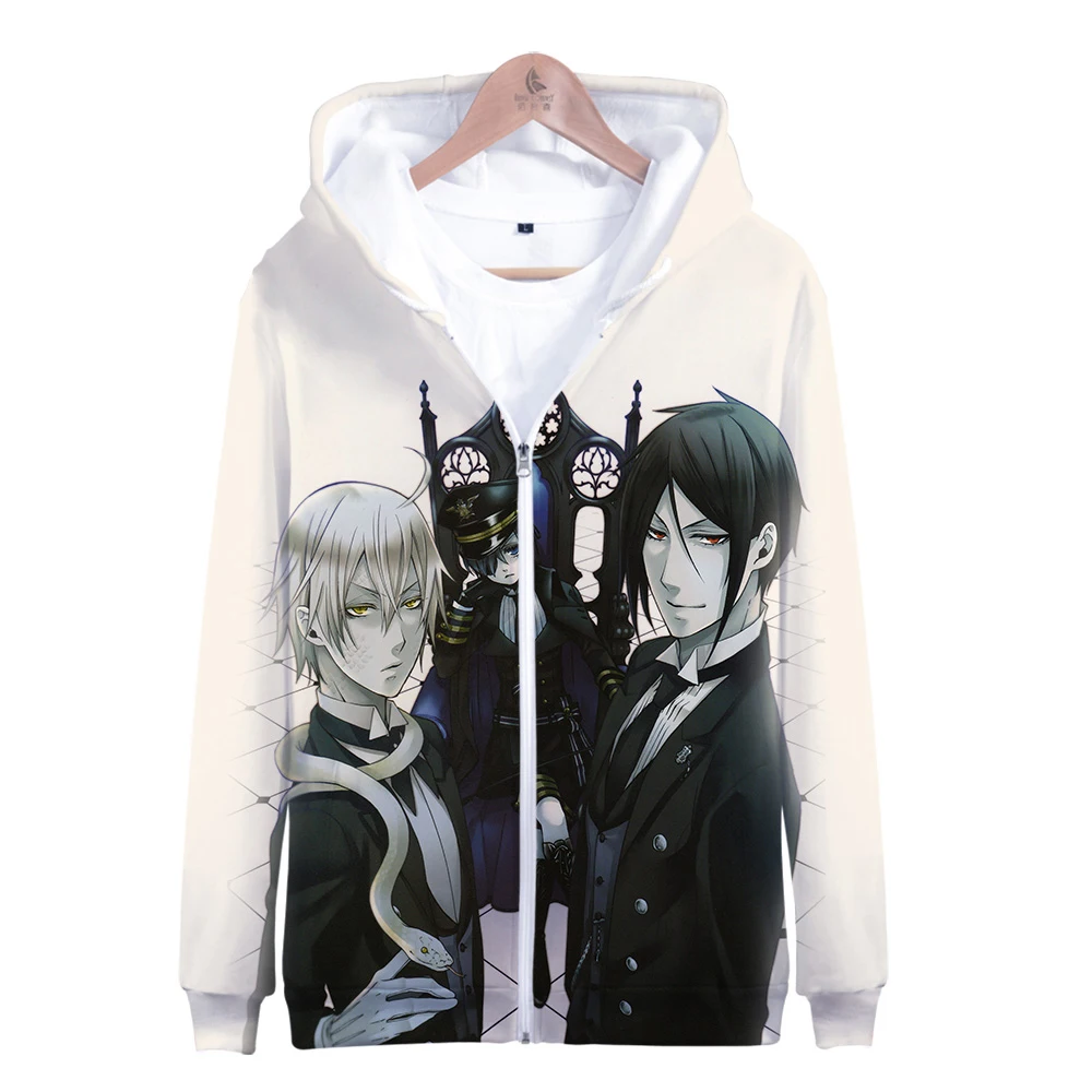  Black Butler 3D Printed Kpop Women/Men Zipper Hoodies Fashion Long Sleeve Hooded Sweatshirts 2019 H