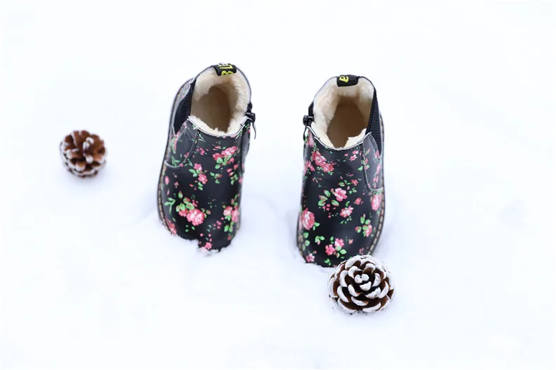 AFDSWG зимние ботинки для девочек; Ботинки martin из толстого плюша; короткая детская обувь; черные зимние ботинки для мальчиков; детская серая обувь