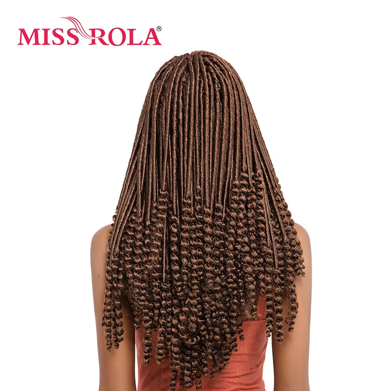 Miss Rola Faux locs Curly вязанные крючком косички волосы 30# Kanekalon низкотемпературное волокно 18 дюймов синтетические плетеные волосы для наращивания 5 шт