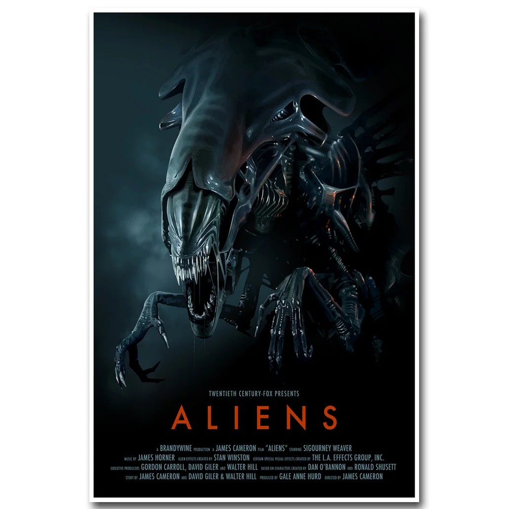 Alien Art Шелковый плакат Принт 13x20 24x36 дюймов Классическая научная фантастика кино картина для гостиной украшение стены 002