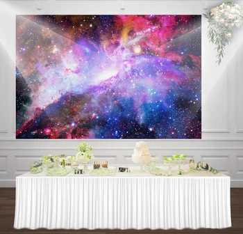 

HUAYI Universe space Scene planets Stars Photography backdrop Birthday Party Decor background fh-1004