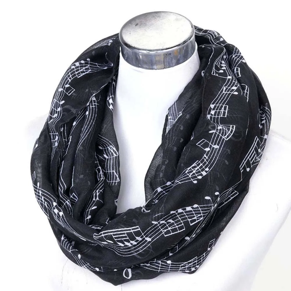 Музыкальная нота печатный рисунок женский шарф Большой Длинный Вуаль шарфы шали дамские хлопковые женское тёплое кашне палантины для женщин C15