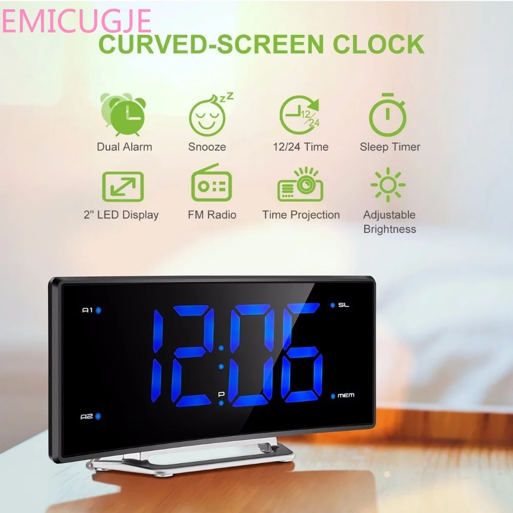 

Projector Watch Desk Nixie Time Projection Mirror FM Radio Alarm Clock LED Digital Electronic Table Projection Alarm Clock