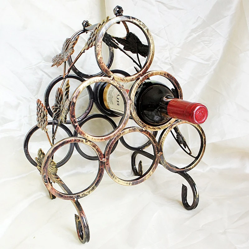 Buy Metal Wine Rack retro fashion vintage wine stand 6