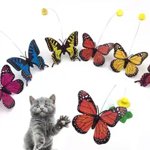 Красочная бабочка Летающая вращающаяся кошка на батарейках интерактивная игрушка для домашних животных
