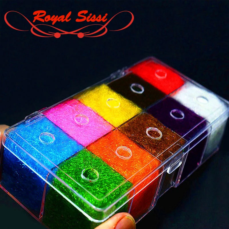 Royal Sissi Quente Cores Encaixotado Trilobal Dubs Salsicha Translúcido Brilho Antron Dub Buggy Voar Amarrando Scud Nymph 10