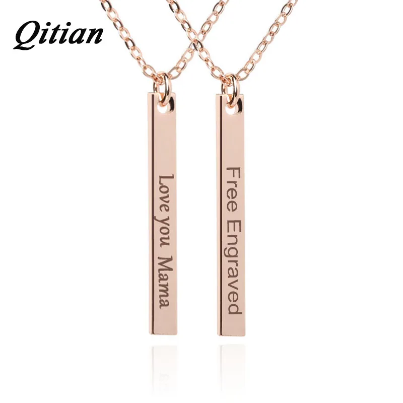 

Custom Stainless Steel Necklace Personalized Laser,Free Engraved Initial Name,symbol Vertical Necklace Jewelry, Anniversary Gift