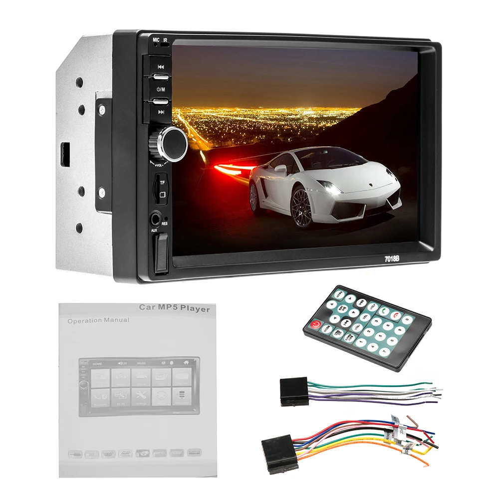 AMPrime Автомобильный мультимедийный плеер универсальный автомобильный mp3-плеер " сенсорный автомобильный Радио BT MP5 автомобильный Автомагнитола аудио стерео с камерой заднего вида
