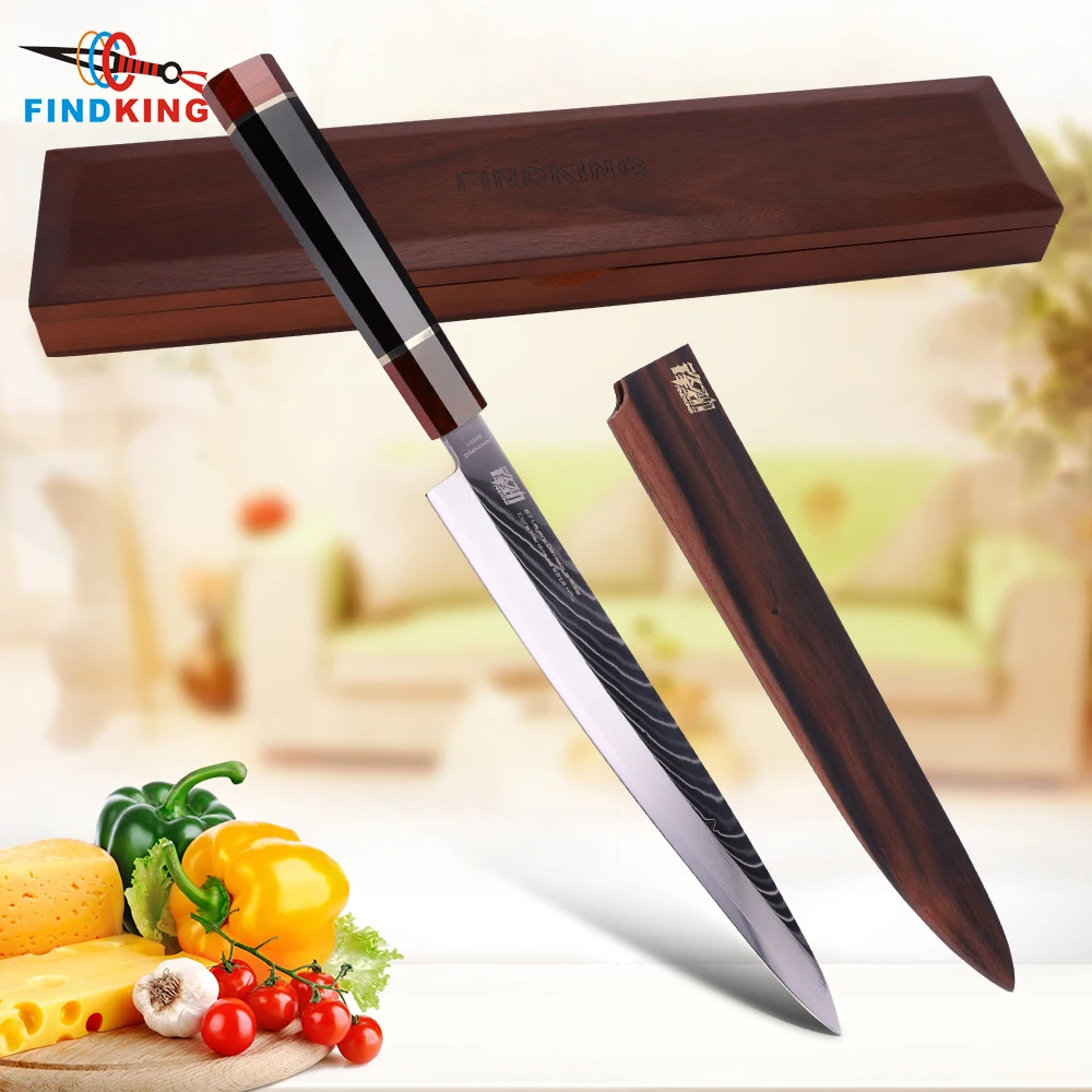 

10.5" Yanagiba Knife by Findking-Prestige series-67 layers Japanese SKD11 damascus steel w/octagon handle sushi knife