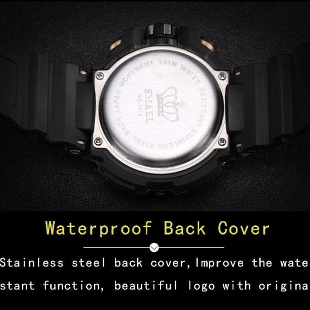 SMAEL Brand Sport Watch mężczyźni New wodoodporna moda Military Clock Shock męskie luksusowe analogowe kwarcowe Dual Display zegarki na rękę tanie i dobre opinie Quartz Wristwatches Kompletny kalendarz odporny na wstrząsy wyświetlacz LED Auto Date wodoodporny tylne światło chronograf pływać alarm perpetual calendar SMAEL Brand Sport Watch mężczyźni New wodoodporna moda Military Clock Shock męskie luksusowe analogowe kwarcowe Dual Display zegarki na rękę tanie i dobre opinie Quartz Wristwatches Kompletny kalendarz odporny na wstrząsy wyświetlacz LED Auto Date wodoodporny tylne światło chronograf pływać alarm perpetual calendar