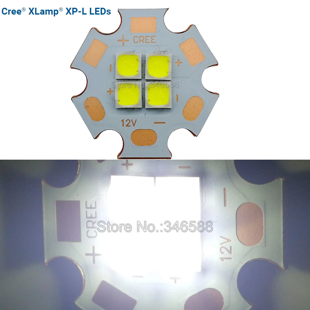 

Cree XPL XP-L 4Chips 36W 3V 6V 12V High Power LED Emitter instead of XHP70 SST-90 Cool White Warm White Neutral White 20mm PCB