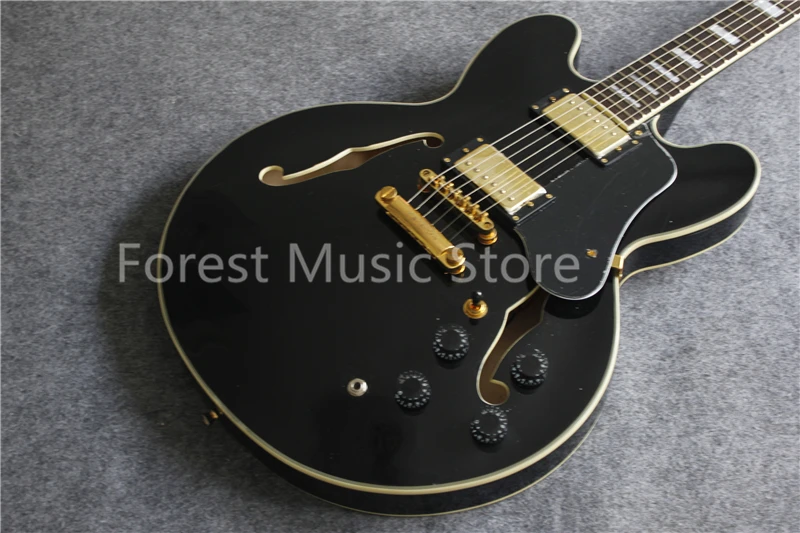 

New Arrival Black Glossy Finish Suneye ES Electric Guitar Gold Hardware & Maple Hollow Guitarra Body Kit Available