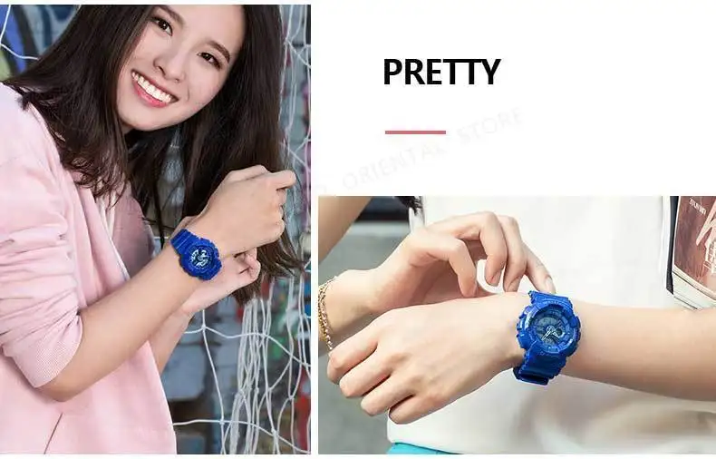Casio брендовые высококачественные спортивные женские часы baby-g серии, спортивные водонепроницаемые женские часы на открытом воздухе с синим резиновым ремешком BA-110BC-2A