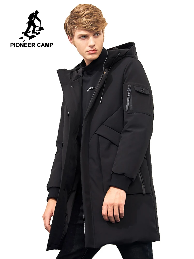 Пионерский лагерь водонепроницаемый материал толстый пуховик зимняя куртка брендовая мужская одежда мода с капюшоном теплая утка пуховик мужской AYR705314