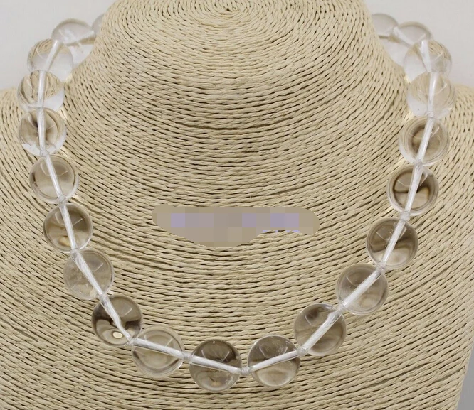 

ddh003806 beauty 16mm natural white clear quartz round beads stone handmade necklace 28% Discount