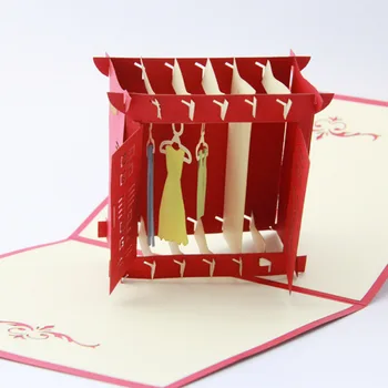 

Qubiclife 3D hollow stereo card manual creative wardrobe trend cards wholesale