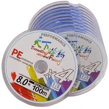 4 цвета 100 м сверхмощная плетеная рыболовная леска 12lb-80lb PE линия 4 пряди плетеная леска Карп лески летающие рыболовные снасти