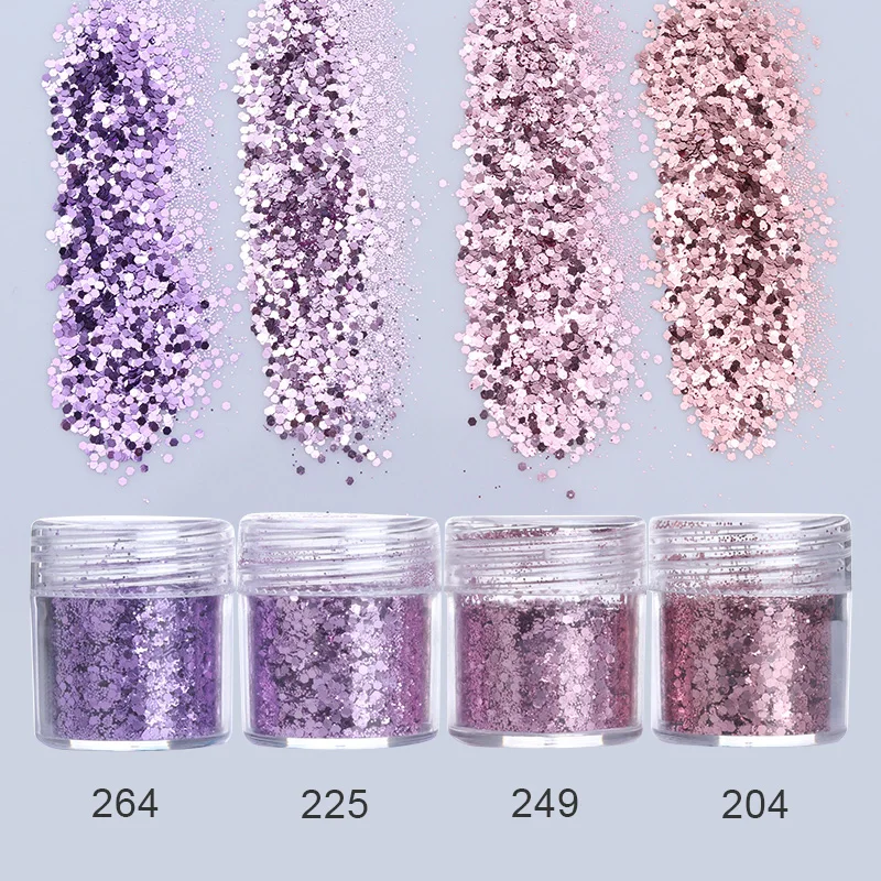 

Nail 1 Jar/Box 10ml Champagne Silver Gold Mixed Glitter Powder Sequins Powder For Gel Nail Art Decoration