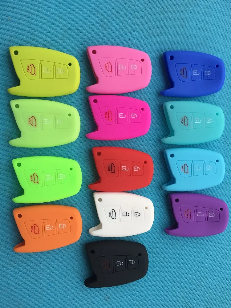 

1pc New Silicone Remote Car-Styling Key Case Cover For Hyundai Solaris ix35 ix45 Accent Elantra Santa Fe Accessories 3 Buttons