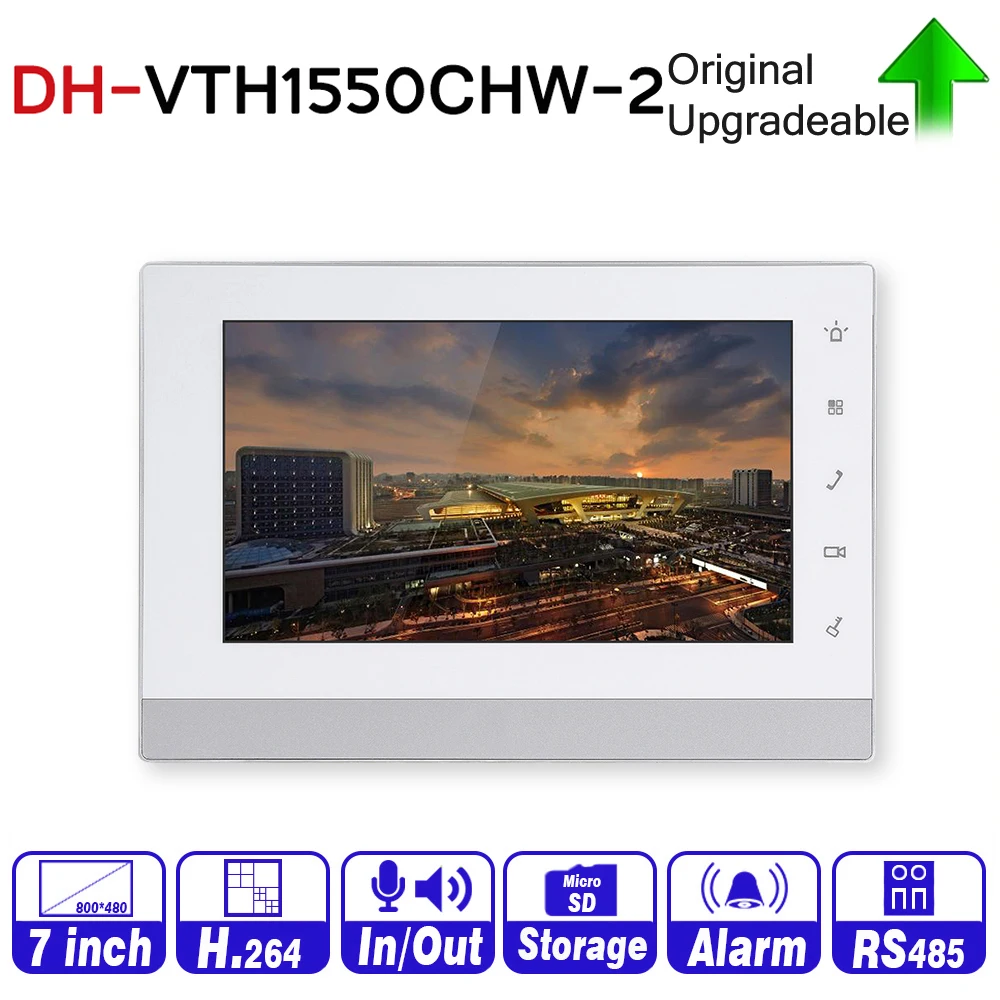 

DH Original VTH1550CHW-2 Indoor Monitor 7-inch 800*480 Resilution Touch Screen Color IP Video Intercom