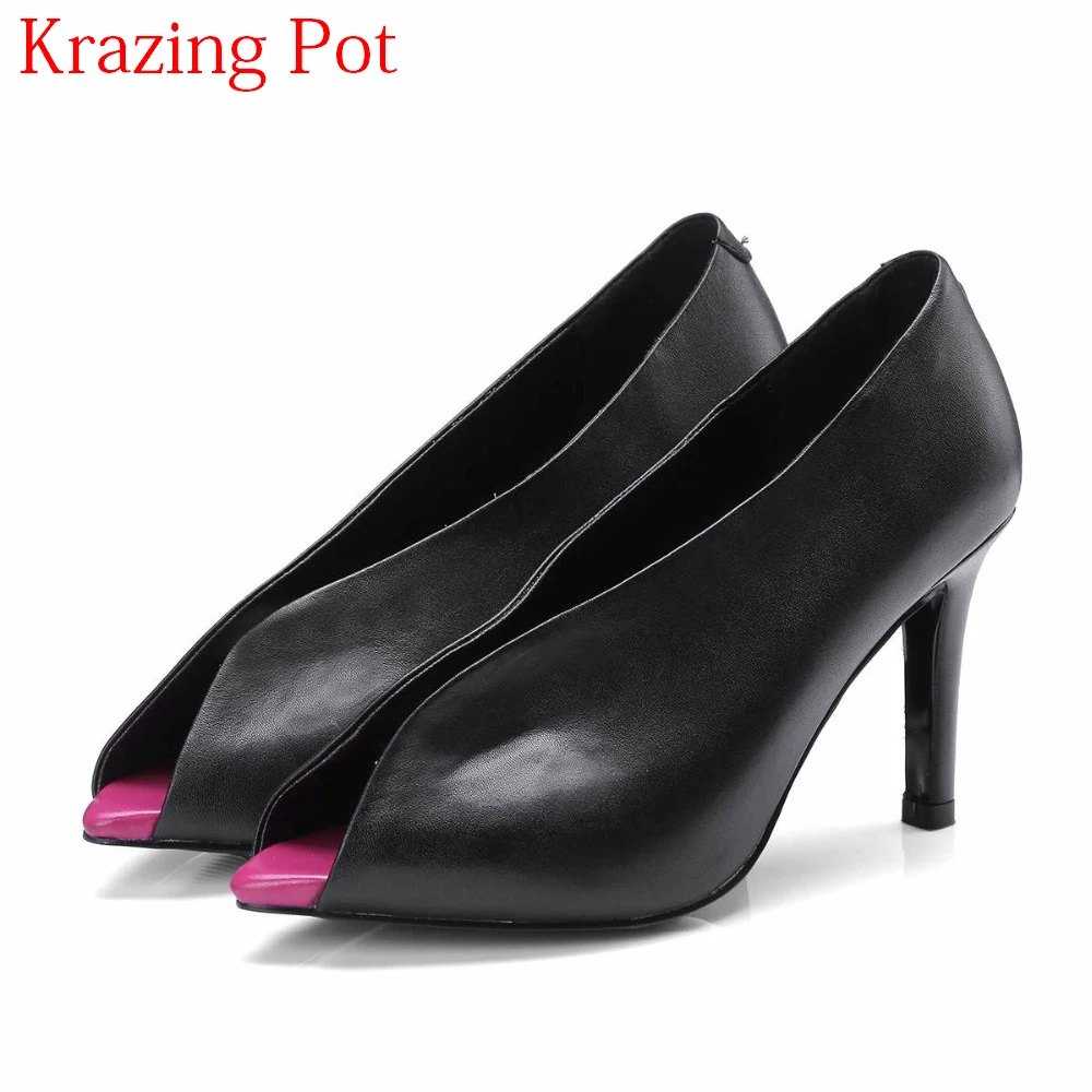 

2018 Kid Suede Summer Mixed Colors Two-piece High Heels Peep Toe Party Wedding Shoes Strange Style Luxury Brand Women Pumps L12