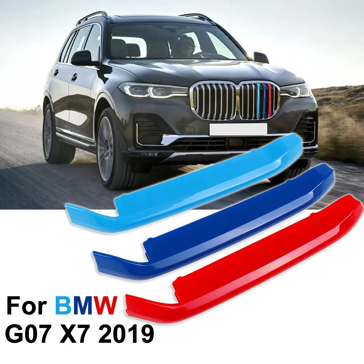 3 шт./компл. 3D м Мощность Производительность аксессуары подходят для BMW X7 G07 стайлинга автомобилей Передняя решетка гриль крышка отделкой зажимы наклейка