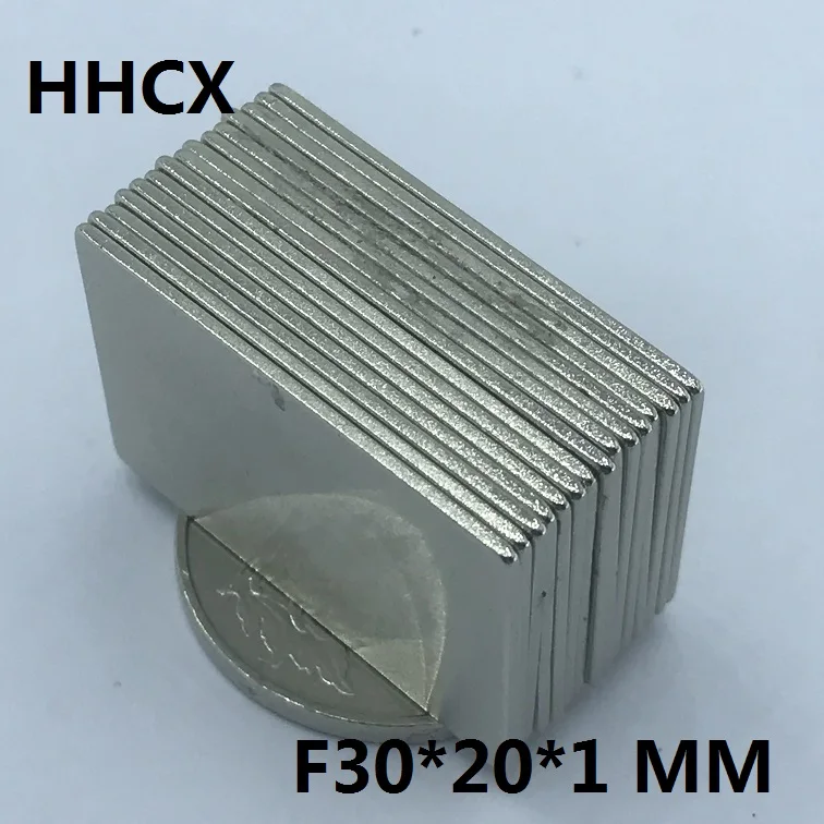 

10pcs/lot magnet 30x20x1 mm N35 Strong Square NdFeB Rare Earth Magnet 30*20*1 mm Neodymium Magnets 30mm x 20mm x 1mm