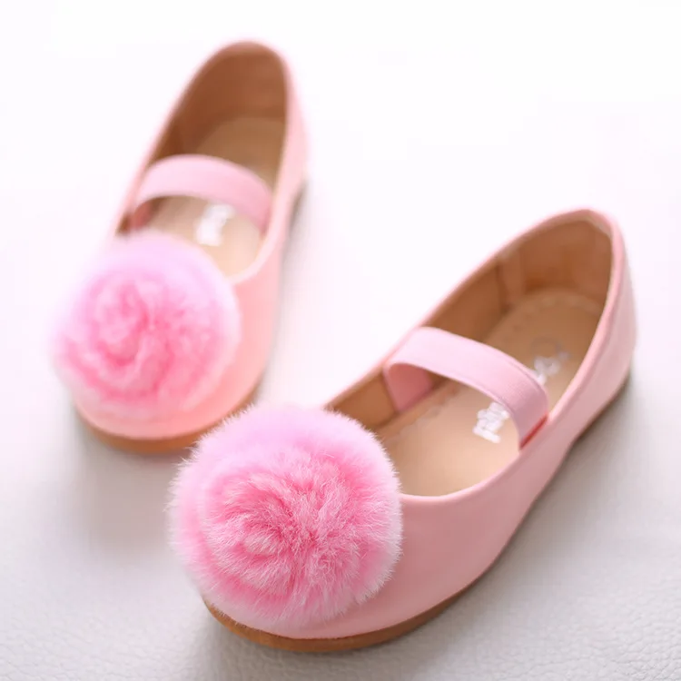

2018 Children Princess sandals Kids Girls wedding shoes high quality shoes with big pompom baby girls party shoes sandals