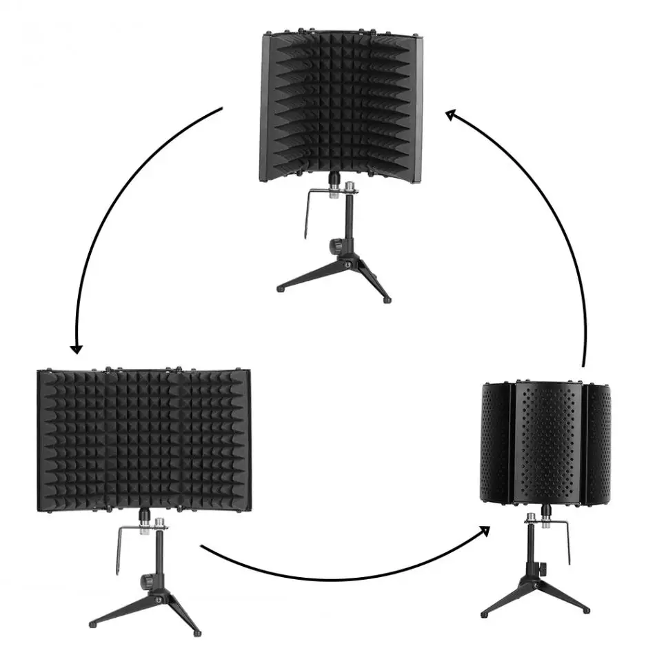Складной микрофон изоляционный щит звукопоглощающий акустический экран звукоизоляция инструменты с кронштейном