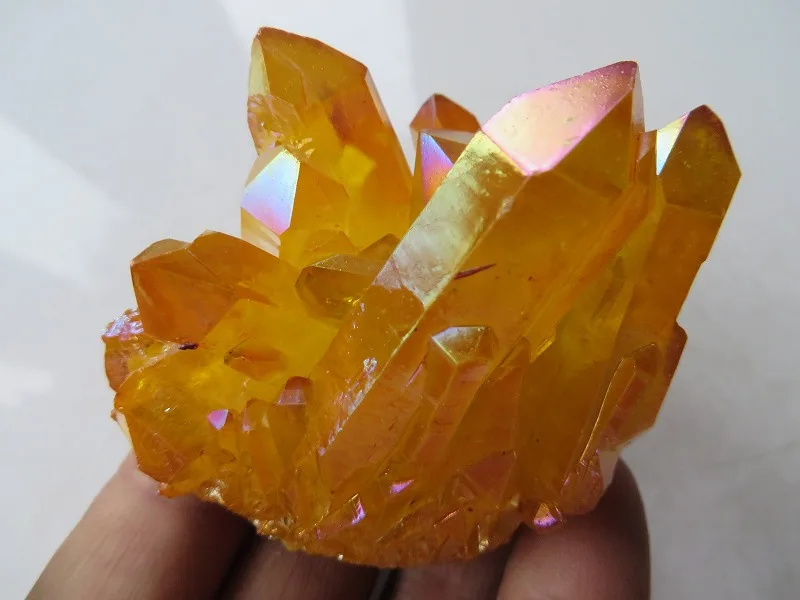 AA Natural Yellow QUARTZ CRYSTAL Titanium Crystal Cluster Specimens