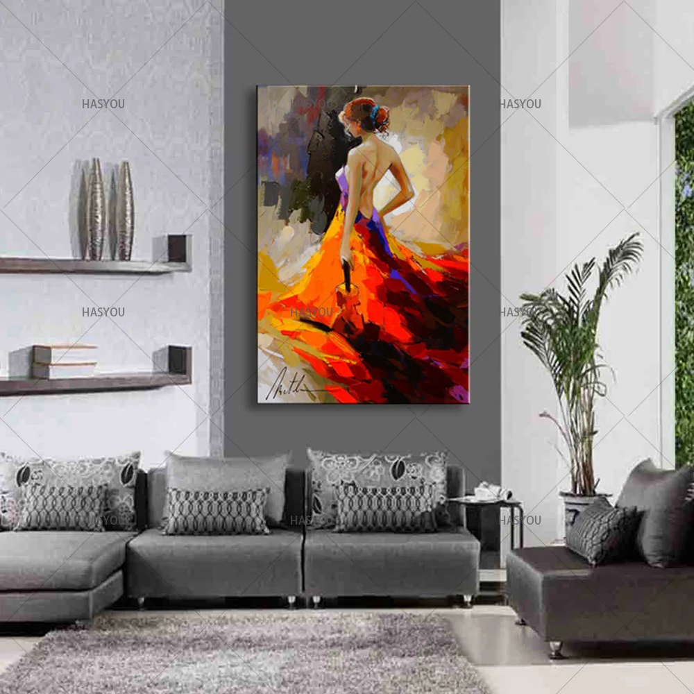 New style 100% Handpainted Abstract portrait Oil Painting on Canvas Handmade sexy girl For Living Room Wall Art Picture | Дом и сад